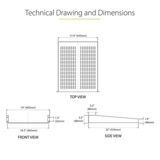 Bandeja Rack 2U 19" Ventilada 56 cm Negra