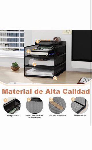 Organizador Escritorio Malla Metálica PUNCIA Negro