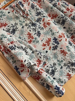 Blusa flores manga 3/4