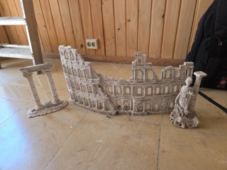 Decoración pecera ruinas romanas