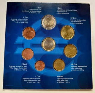 Set de Euros de San Marino 2002. Blister. Cartera