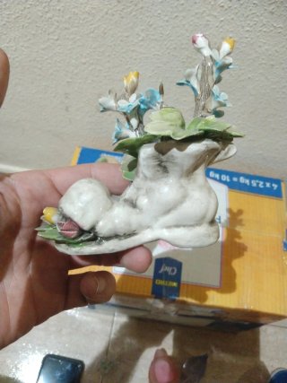 Figuras porcelana elefante y flores colección