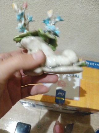 Figuras porcelana elefante y flores colección