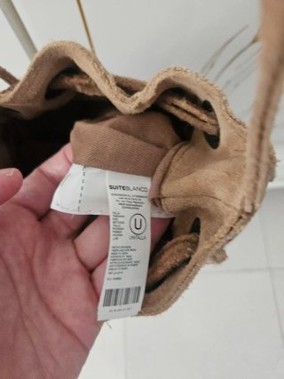 Bolso étnico tela y piel