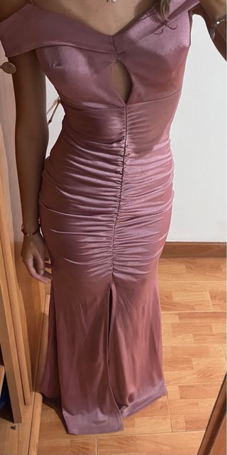 Vestido largo fiesta rosa/morado