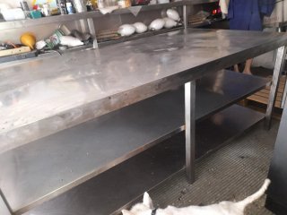 SUPER Mesa de acero 195x100