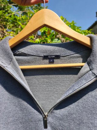 Jersey Kiabi cuello alto gris y azul Talla XL
