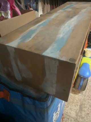 Mueble Decorativo Madera y Azul