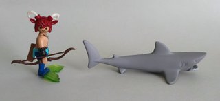 Playmobil Tritón con Tiburón Morado y Gris