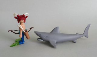 Playmobil Tritón con Tiburón Morado y Gris