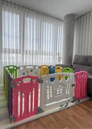 PARQUE BEBÉ 150x150 GUPAMIGA como nuevo + caja org