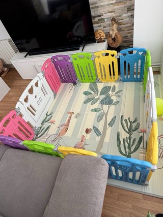 PARQUE BEBÉ 150x150 GUPAMIGA como nuevo + caja org