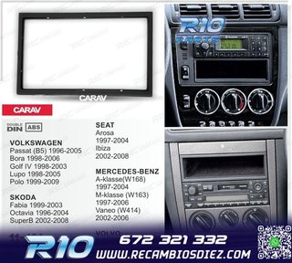 MARCO NEGRO RADIO 2-DIN PARA MERCEDES VOLKSWAGEN VW SKODA SE
