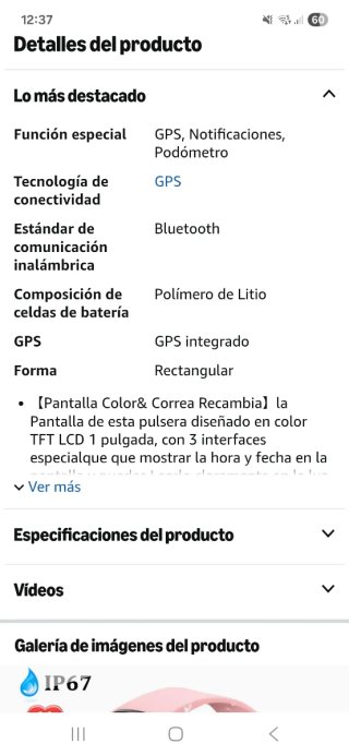 Pulsera Reloj Actividad Inteligente Negra