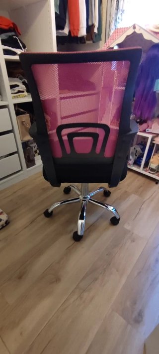 Silla de escritorio negra y rosa