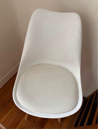 2 Silla Altas Estilo Nórdico color blanco y madera