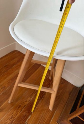 2 Silla Altas Estilo Nórdico color blanco y madera