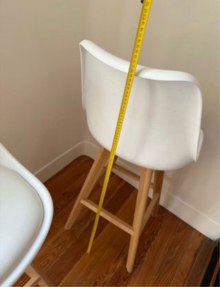 2 Silla Altas Estilo Nórdico color blanco y madera
