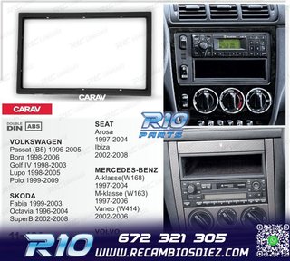 MARCO NEGRO RADIO 2-DIN PARA MERCEDES VOLKSWAGEN VW SKODA SE