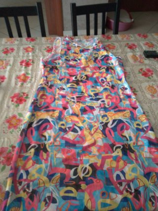 Copricostume trasparente fantasia multicolor