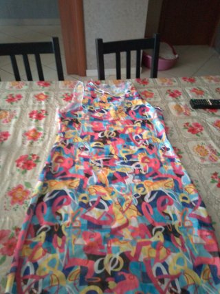 Copricostume trasparente fantasia multicolor