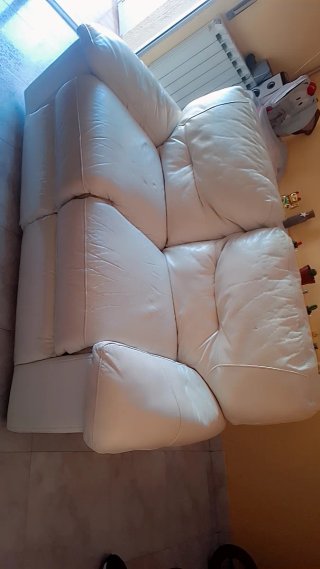 Sofá Eléctrico Beige Cuero Sintético