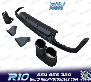 DIFUSOR AUDI A6 S LINE 18-22 LOOK S6 + COLAS ESCAPE NEGRO
