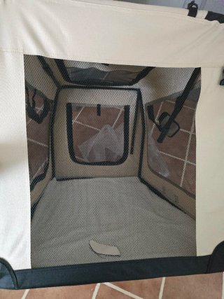 Transportín Perros Plegable 3XL Beige/Negro
