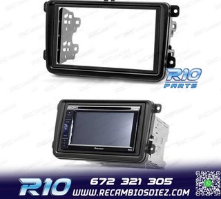 MARCO NEGRO RADIO 2-DIN PARA SEAT ALTEA LEON TOLEDO SKODA FA