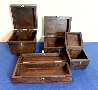 Juego Cajas Madera Decorativas Azules