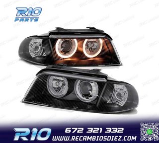FAROS OJOS ANGEL AUDI A4 99-00 FONDO NEGRO