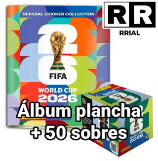 Lote álbum + caja 50 sobres cromos Mundial 2026
