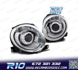 FAROS PARA FIAT 500 07- PROJEKTOR CROMADO