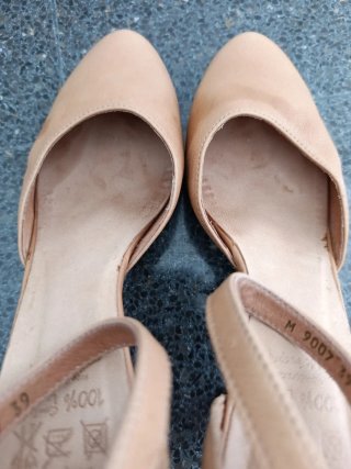 Zapatos Wonders piel tacón beige talla 39