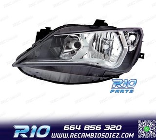 FARO IZQ PARA SEAT IBIZA 12-17 FONDO OSCURO + CROMO
