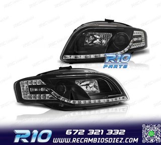 FAROS AUDI A4 B7 04-08 FONDO NEGRO INTERMITENTES LED