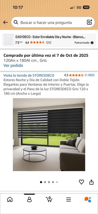 Estor enrollable negro