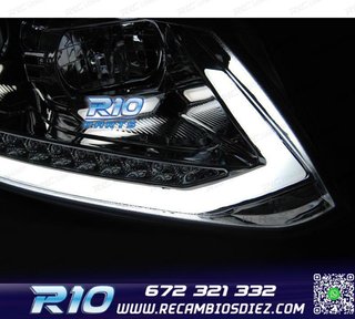 FAROS PARA VOLKSWAGEN VW TOURAN II 10-15 NEGROS TRU DRL CON