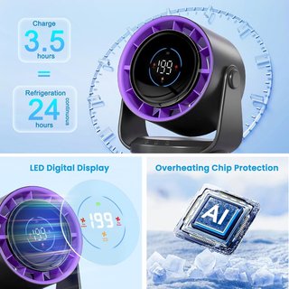 Ventilador Escritorio Pequeño 5000 mAh USB Digital