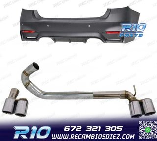 PARAGOLPES TRASERO BMW F30 LOOK M3 + KIT ESCAPE