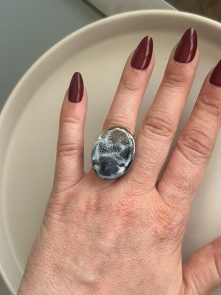 Anillo Diseño Mar Gris y Blanco