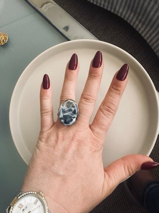 Anillo Diseño Mar Gris y Blanco