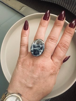 Anillo Diseño Mar Gris y Blanco
