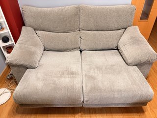 Sofás 3x2 tela gris antracita lavable, abatibles