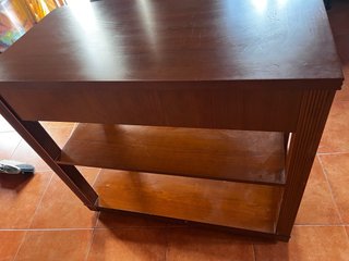 Mueble TV madera curvo con cajón