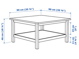 Mesa de centro cuadrada de madera