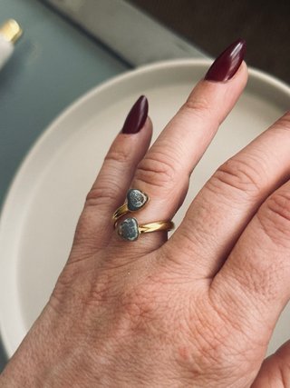 Anillo Corazón Ajustable Acero Inoxidable