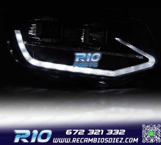 FAROS VOLKSWAGEN VW T6 15-19 LUZ DIURNA DRL NEGRO DINAMICOS