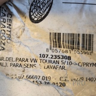 PARAGOLPES DELANTERO VOLKSWAGEN TOURAN NUEVO 107235308