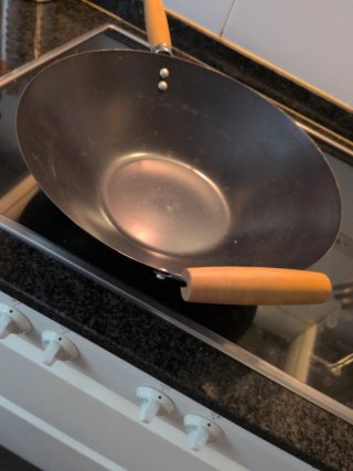 Sartén Wok Metal con Mango Madera diam 35cm